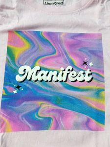 Pink "Manifest" Graphic Tee