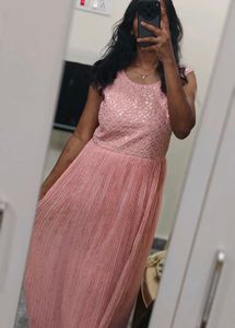 Pink Sequin Embellished Gown