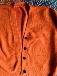 Orange Knit Cardigan