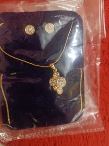 Embroidered Orange Aline gownwith free set