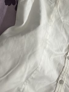 Classic White Short Sleeve Button-Up Top