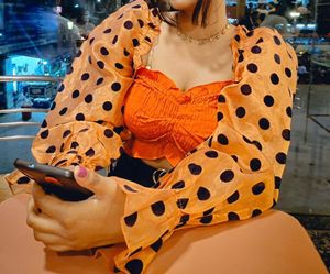 Chic Polka Dot Blouse with Ruffle Detail