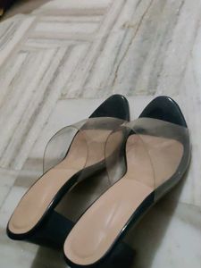 Black Classic Transparent Heels