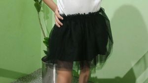 Chic Black Tulle Skirt/waist 16 inch.L=24cm