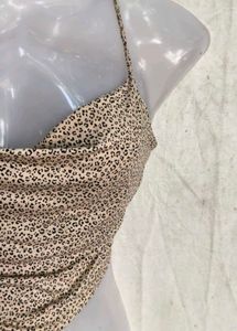 Leopard Print Ruched Camisole Top