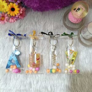 Letter S Glitter Keychain
