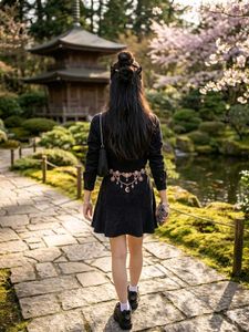 Chic Black Button-Down Mini y2k  Dress