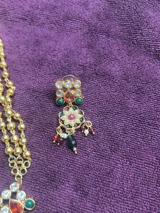 pachi , polki,pearl Necklace &amp; Earring Set