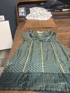 Bluish green Paisley Print Kurta