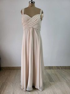 Elegant Chiffon Gown with Floral Accent