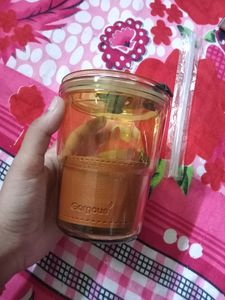 Glass Mug With Straw