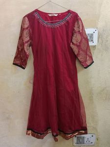 Maroon A-line/Frock Kurta