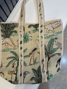 Brand 🆕 Exotic Jungle Block Print Tote Bag