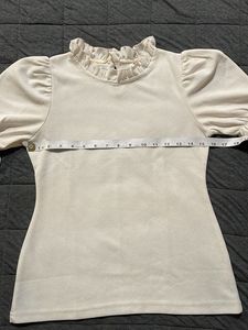 Vintage Ruffled Cream Top