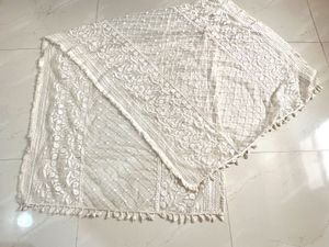 Elegant White Embroidered Dupatta