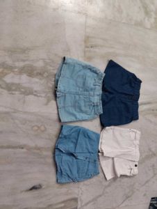 Bundle of 4 Denim &amp; Cotton Shorts