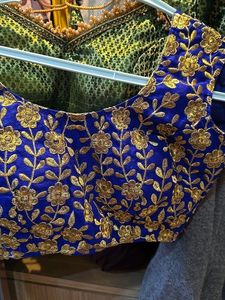 Embroidered Royal Blue Blouse