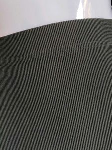 Premium Black Ribbed Slit Midi Skirt