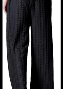Women Stylish Black Pleated Palazzo Pants | Elasti