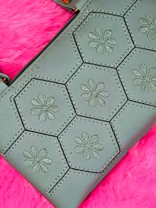Mint Green Floral Bag