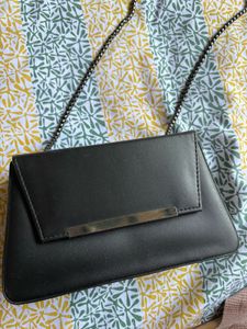Chic Black Clutch with Chain Strap
