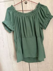 Chic Sea Green Puff Sleeve Top