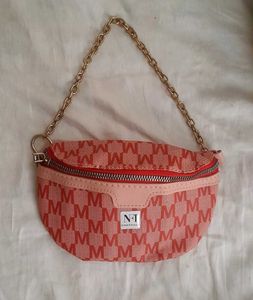 Monogram Waist Bag with Gold Chain