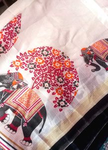 Elegant Saree with Elephant Motif