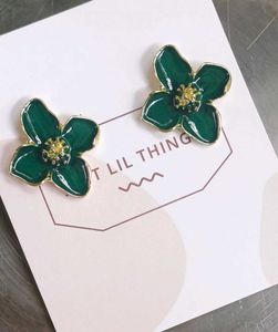 🍀 Just Lil Things - Green Floral Stud Earrings 🍀