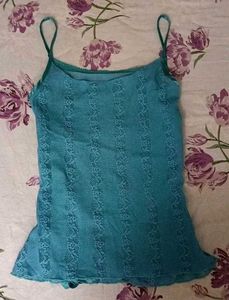 Turquoise Lace Camisole Top