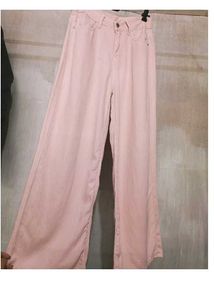Pink Wide Leg Denim Jeans