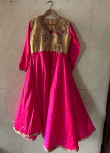 Stunning Pink Anarkali Kurta Suit