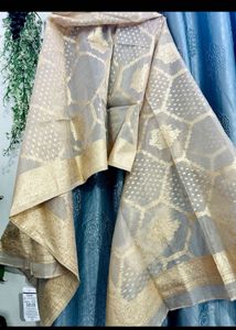 Elegant Gold Banarasi Silk Dupatta