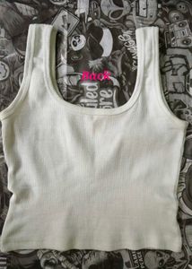 White Ribbed Knitted Tank Top! ⛄