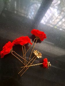 Red Rose Floral Jewellery Set