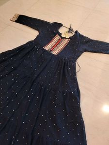 Elegant black Embellished dress with dupatta