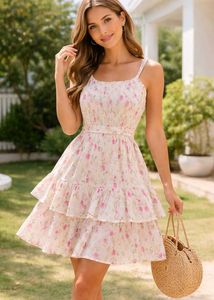 Floral Tiered Mid length Dress