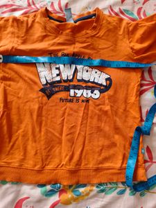 Orange Graphic Long Sleeve Tshirts Age 6-8 yrs