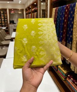 Vibrant Yellow Silk Saree