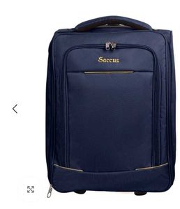 Saccus Navy Blue Travel Trolley Bag