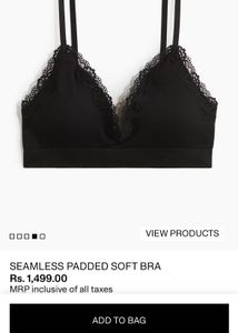 H&amp;M Black Lace Trim Bra