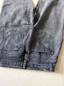 28 waist Distressed Grey Flare Jeans