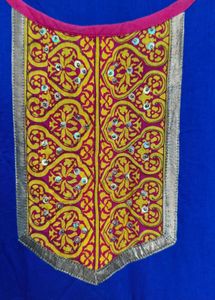 Vibrant Blue &amp; Pink Floral Kurta