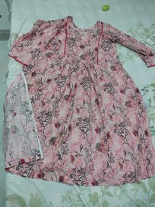 Pink Floral Kurta Set