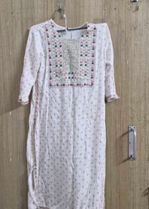 Embroidered White Kurta