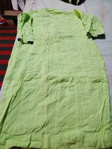 Lime Green Kurta with Black Trim suit set