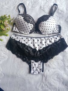 Cute Polka Dot thick paded Lingerie Set