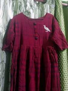 Maroon Kurta with Bird Embroidery