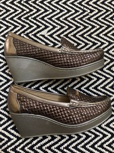 Heeled Silver Loafers
