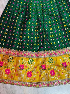 Embroidered Green Ethnic Skirt